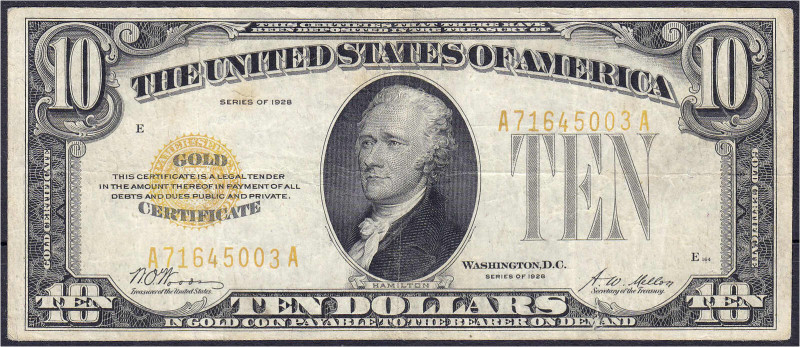 Ausland
Vereinigte Staaten von Amerika
10 Dollar Serie 1928. Gold Certificate....