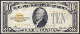 Ausland
Vereinigte Staaten von Amerika
10 Dollar Serie 1928. Gold Certificate. III. Pick 400.