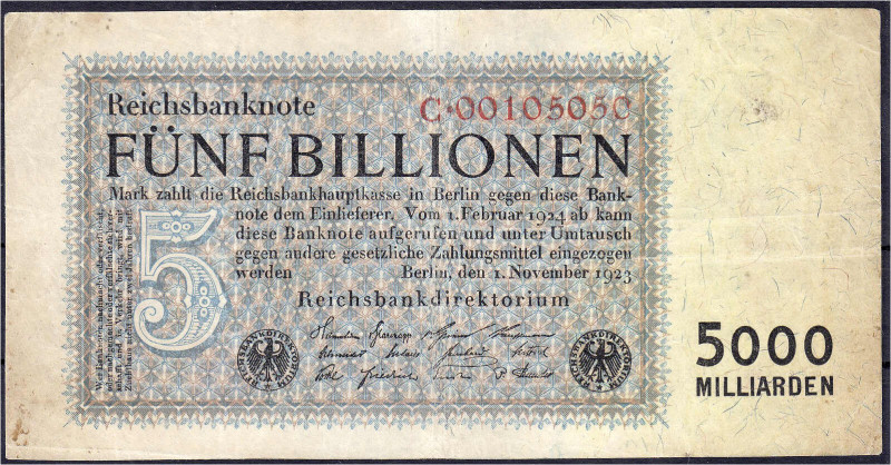 Die deutschen Banknoten ab 1871 nach Rosenberg
Deutsches Reich, 1871-1945
5 Bi...