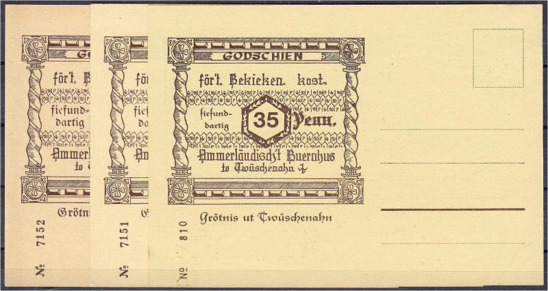 Deutsches Notgeld und KGL
Bad Zwischenahn (Oldenburg)
3 X Postkarte mit Gutsch...