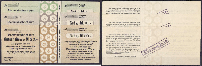 Deutsches Notgeld und KGL
Düsseldorf-Rath (Rheinland)
Mannesmannröhren-Werke, ...