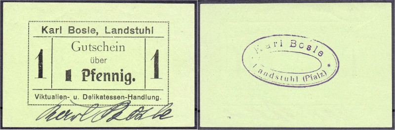 Deutsches Notgeld und KGL
Landstuhl (Pfalz)
Karl Bosle, Viktualien- u. Delikat...