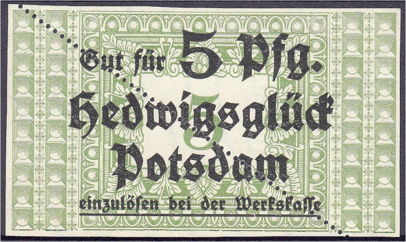 Deutsches Notgeld und KGL
Potsdam (Brandenburg)
Werkskasse Hedwigsglück, 5 Pfg...