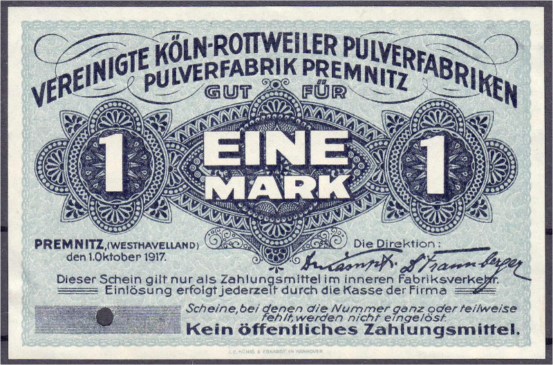 Deutsches Notgeld und KGL
Premnitz (Brandenburg)
Vereinigte Köln-Rottweiler Pu...