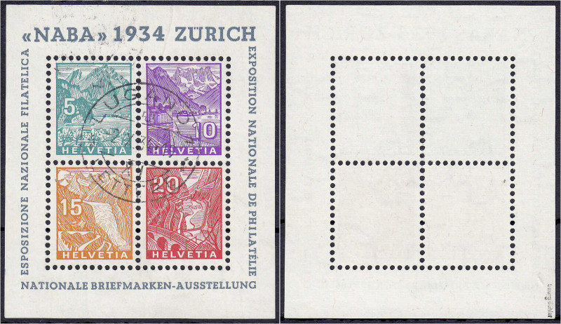 Ausland
Schweiz
Nationale Briefmarkenausstellung 1934, sauber gestempelter Blo...