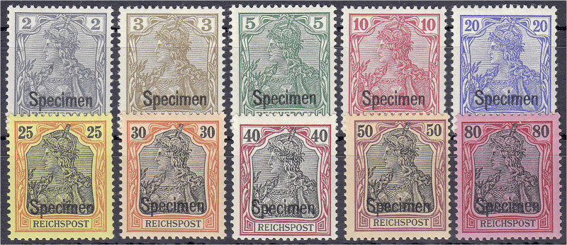 Deutschland
Deutsches Reich
2 Pf. - 80 Pf. Freimarken (Reichspost) 1900, kompl...