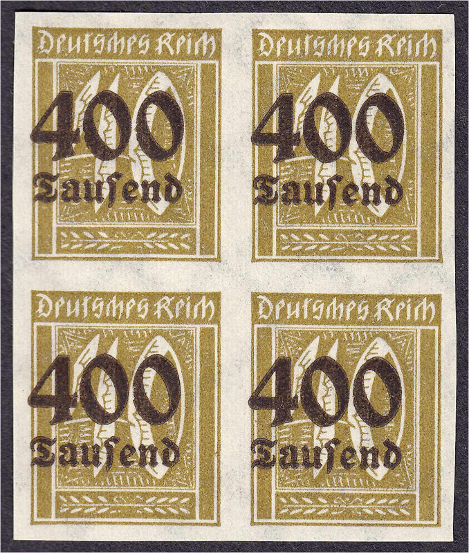 Deutschland
Deutsches Reich
400 Tsd. auf 40 Pf. Ziffern im Rechteck 1923, post...