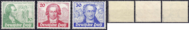 Deutschland
Berlin
10 Pf. - 30 Pf. Goethe 1949, kompletter Satz postfrische Lu...