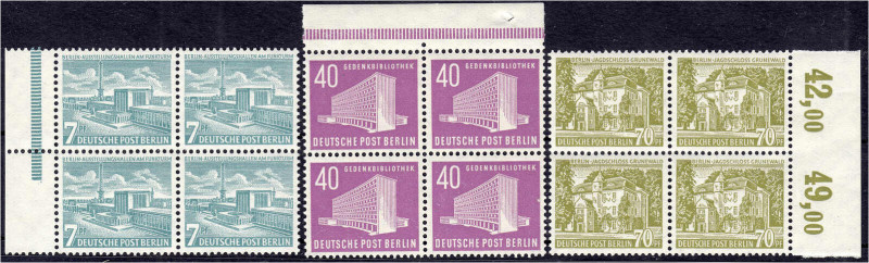 Deutschland
Berlin
Berliner Bauten (III) 1954, kompletter Viererblocksatz in p...