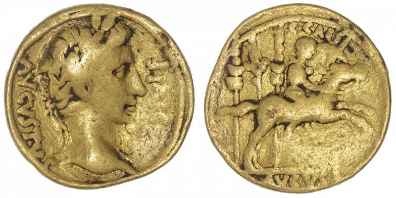 EMPIRE ROMAIN
Auguste (27 av. J.-C. - 14 ap. J.-C.). Aureus ND (8 av. J.-C.), L...