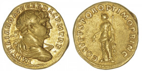 EMPIRE ROMAIN
Trajan (98-117). Aureus 108-110, Rome. RIC.123v - C.70v - Calicó 1001a ; Or - 7,13 g - 19 mm - 6 h
Très bel exemplaire. Belle brillanc...