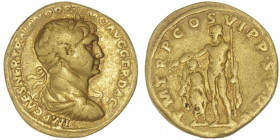 EMPIRE ROMAIN
Trajan (98-117). Aureus 114-117, Rome. RIC.336v - C.268v - Calicó 1065 ; Or - 7,12 g - 19 mm - 6 h
TB.