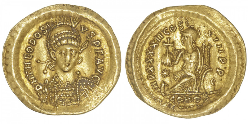 EMPIRE ROMAIN
Théodose II (402-450). Solidus ND (441-450), Constantinople. RIC....