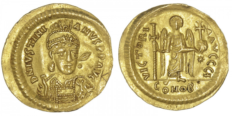 EMPIRE BYZANTIN
Justinien (527-565). Solidus ND, Constantinople, 10e officine. ...