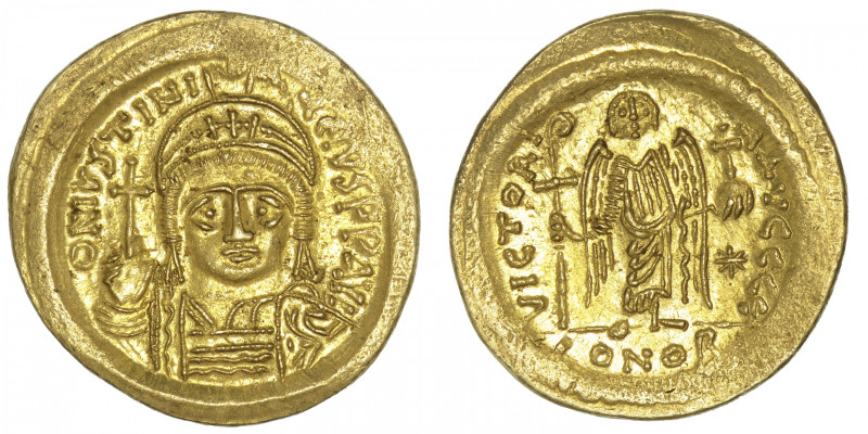 EMPIRE BYZANTIN
Justinien (527-565). Solidus ND, Constantinople, 5e officine. B...