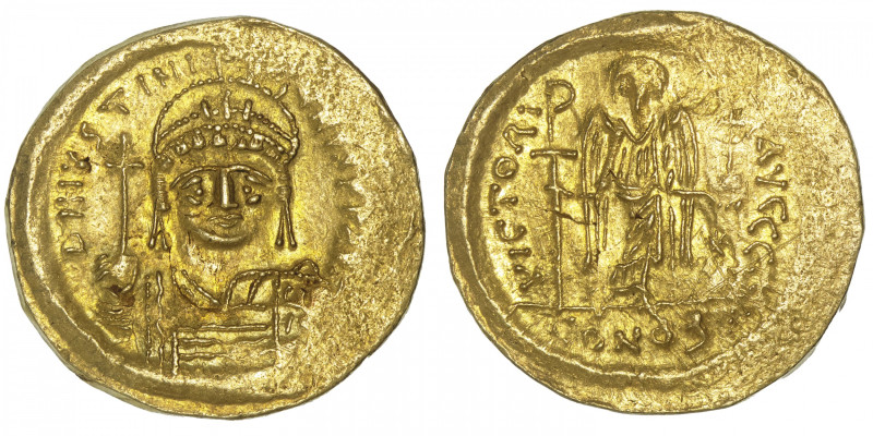 EMPIRE BYZANTIN
Justinien (527-565). Solidus ND, Constantinople. BC.140 v. ; Or...