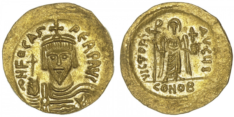 EMPIRE BYZANTIN
Phocas (602-610). Solidus ND, Constantinople, 10e officine. BC....
