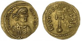 EMPIRE BYZANTIN
Héraclius et Héraclius Constantin (613-641). Semissis ND, Constantinople. BC.785 ; Or - 2,27 g - 17 mm - 6 h
TTB.