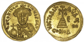 EMPIRE BYZANTIN
Constant II (641-668). Solidus ND (646-647), Constantinople, 2e officine. BC.942 ; Or - 4,48 g - 19 mm - 6 h
Avec B pour la 2e offic...