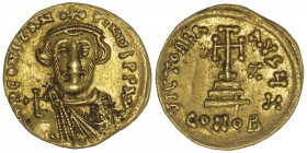 EMPIRE BYZANTIN
Constant II (641-668). Solidus ND (648-649), Constantinople, 7e officine. BC.949 ; Or - 4,45 g - 18 mm - 6 h
Avec Z inversé pour la ...