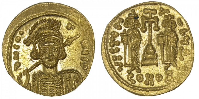 EMPIRE BYZANTIN
Constantin IV (668-685). Solidus ND, Constantinople, 4e officin...