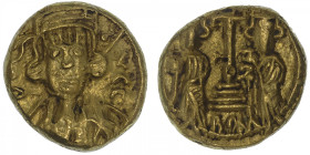 EMPIRE BYZANTIN
Constantin IV (668-685). Solidus ND, Carthage. BC.1188 ; Or - 4,35 g - 13,5 mm - 6 h
Proviendrait d’une vente PLATT 1972, collection...