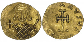 EMPIRE BYZANTIN
Philippicus (Bardanes) (711-713). Trémissis ND, Constantinople. BC.1452 ; Or - 1,35 g - 14 mm - 6 h
Légères griffes au revers. Très ...
