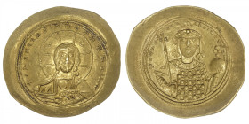 EMPIRE BYZANTIN
Constantin IX (1042-1055). Histaménon nomisma ND, Constantinople. BC.1830 ; Or - 4,39 g - 26 mm - 6 h
Belle couleur dorée. Superbe....