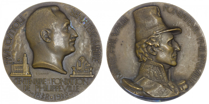 ALGÉRIE
IIIe République (1870-1940). Médaille, le Maréchal Valée et centenaire ...