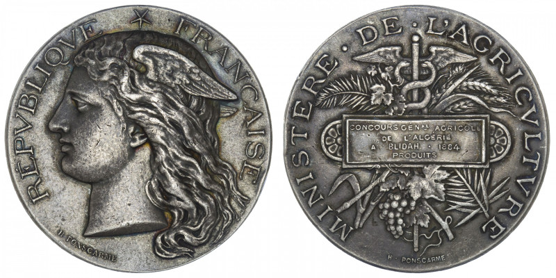 ALGÉRIE
IIIe République (1870-1940). Médaille, concours agricole de Blidah, par...