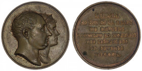 ALLEMAGNE
Bavière, Maximilien I (IV) Joseph (1799-1806-1825). Médaille, visite de la Monnaie de Paris 1810. Br.939 ; Bronze - 35,80 g - 40 mm - 12 h...
