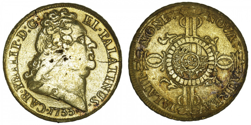 ALLEMAGNE
Palatinat, Charles III Philippe (1716-1742). Carolin 1733. Fr.2029 ; ...