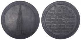 ALLEMAGNE
Prusse, Frédéric-Guillaume III (1797-1840). Médaille d’inauguration du monument des guerres de libération 1821. Fer - 93,70 g - 96 mm - 12 ...
