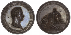 ALLEMAGNE
Prusse, Frédéric-Guillaume III (1797-1840). Médaille, Rattachement de Saarlouis à la Prusse en vertu du traité de Paris 1815. Br.1722 ; Bro...