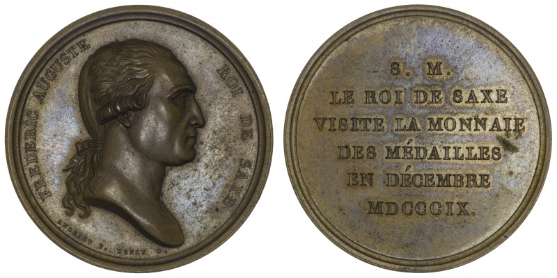 ALLEMAGNE
Saxe, Frédéric-Auguste Ier (1806-1827). Médaille, visite de la Monnai...