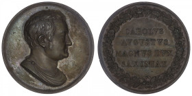 ALLEMAGNE
Charles-Auguste de Saxe-Weimar-Eisenach (1775-1828). Médaille par Andrieu ND. Br.1756 ; Bronze - 40,15 g - 40 mm - 12 h
TTB à Superbe.
