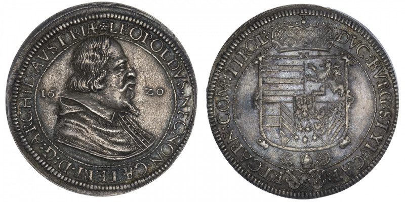 AUTRICHE
Léopold Ier (1618–1632). Thaler 1620, Hall. Dav.3328 - KM.264.1 ; Arge...