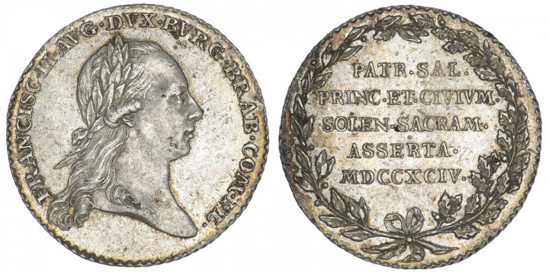 AUTRICHE
François II (1792-1835). Jeton du couronnement de François II 1794. Ar...