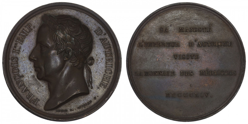 AUTRICHE
François Ier (1806-1835). Médaille, visite de la Monnaie de Paris 1814...