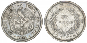 COLOMBIE
Nouvelle-Grenade (République de). Un peso 1855, Bogota. KM.118 ; Argent - 24,61 g - 37 mm - 6 h
TB.
