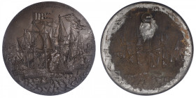 DANEMARK
Christian V (1670-1699). Médaillon uniface en électrotype, Victoire de la flotte danoise de Niels Juel sur les Suédois (bataille de la baie ...