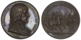 ÉGYPTE
Directoire (1795-1799). Médaille, La conquête de l'Égypte par Napoléon Bonaparte ND, Paris. Ess.769 ; Cuivre - 42,14 g - 41 mm - 12 h
Poinçon...
