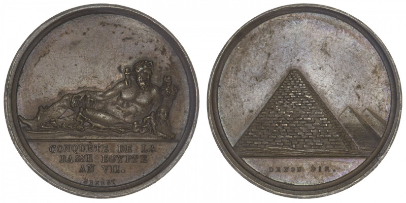 ÉGYPTE
Directoire (1795-1799). Médaille, la Conquête de la Basse-Égypte An VII,...