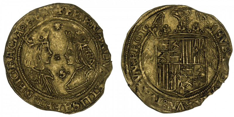 ESPAGNE
Ferdinand et Isabelle (1476-1516). Double excellente ND, S, Séville. Fr...