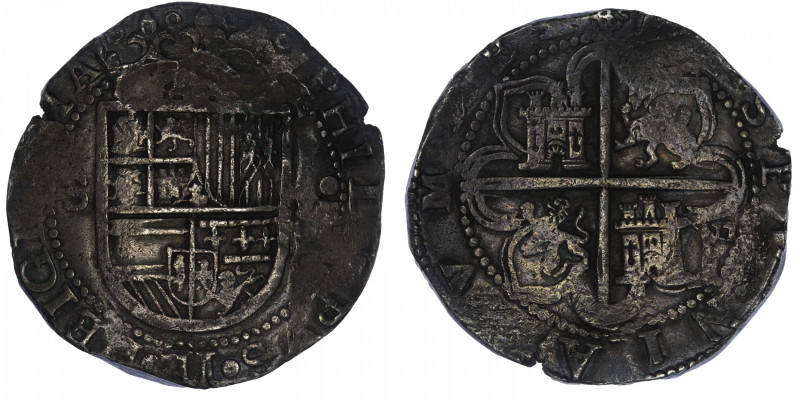 ESPAGNE
Philippe II d’Espagne (1556-1598). 8 réaux ND, Séville. Cal.720 ; Argen...