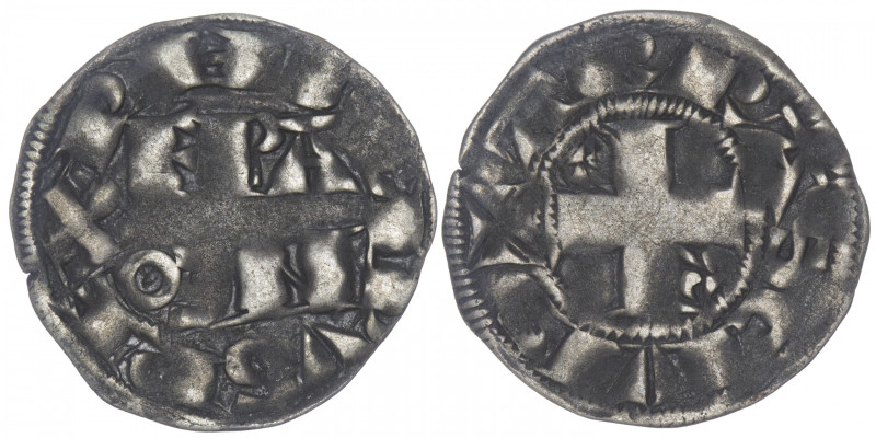 FRANCE / CAPÉTIENS
Philippe II (1180-1223). Denier parisis 2e type ND, Arras. D...