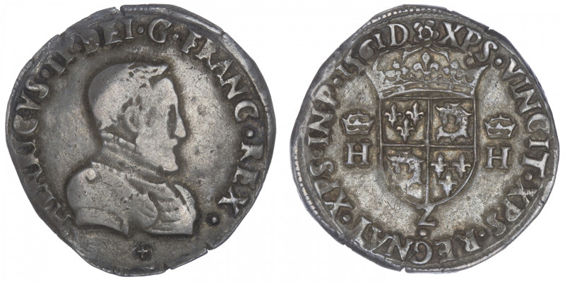 FRANCE / CAPÉTIENS
Charles IX (1560-1574). Teston du Dauphiné 1561, Z, Grenoble...