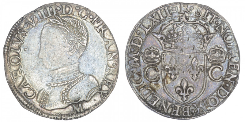 FRANCE / CAPÉTIENS
Charles IX (1560-1574). Teston, 1e type 1562, M, Toulouse. D...