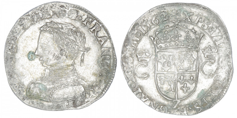 FRANCE / CAPÉTIENS
Charles IX (1560-1574). Teston 1562, Z, Grenoble. Dy.1081 - ...