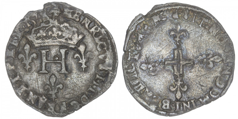 FRANCE / CAPÉTIENS
Henri III (1574-1589). Sol parisis 1578, P, Dijon. Dy.1137 -...